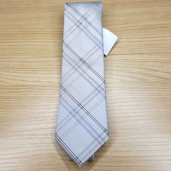 Calvin Klein Other - CALVIN KLEIN Mens Neck Tie Gray Diamond Plaid Check Silk Blend